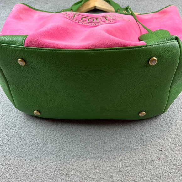 Vintage Y2K Rare Juicy Couture Pink and Green Tote Bag Purse - Picture 5 of 15